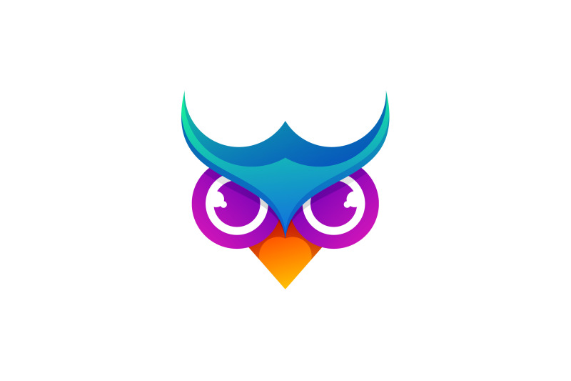 owl-face-logo-abstract-vector-design-template