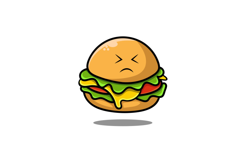 pain-face-burger-logo-abstract-vector-design-template