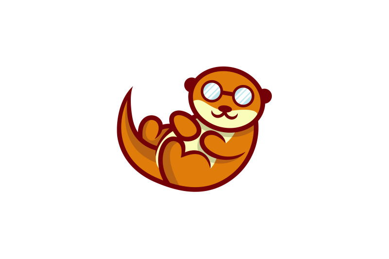 relaxed-otter-logo-abstract-vector-design-template