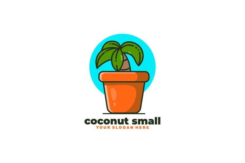 small-coconut-tree-in-flower-pot-logo-abstract-vector-design-template