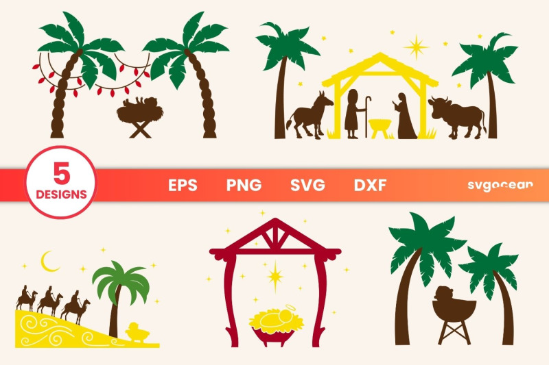 nativity-christmas-in-july-svg-bundle-clipart-silhouette