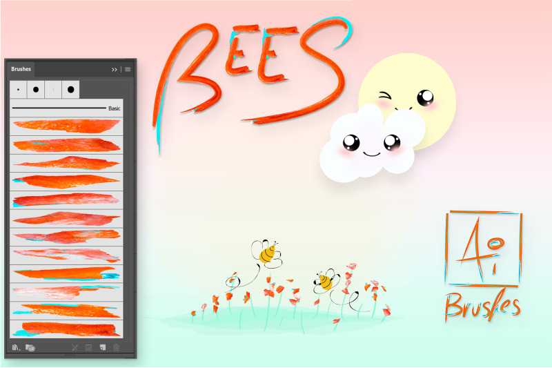 bees-illustrator-brushes