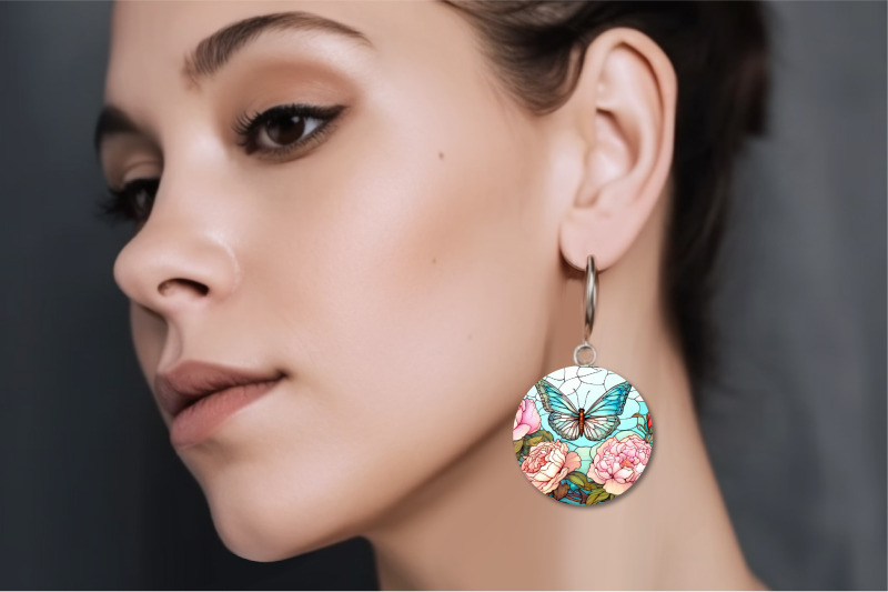 stained-glass-butterfly-round-earrings-sublimation-bundle
