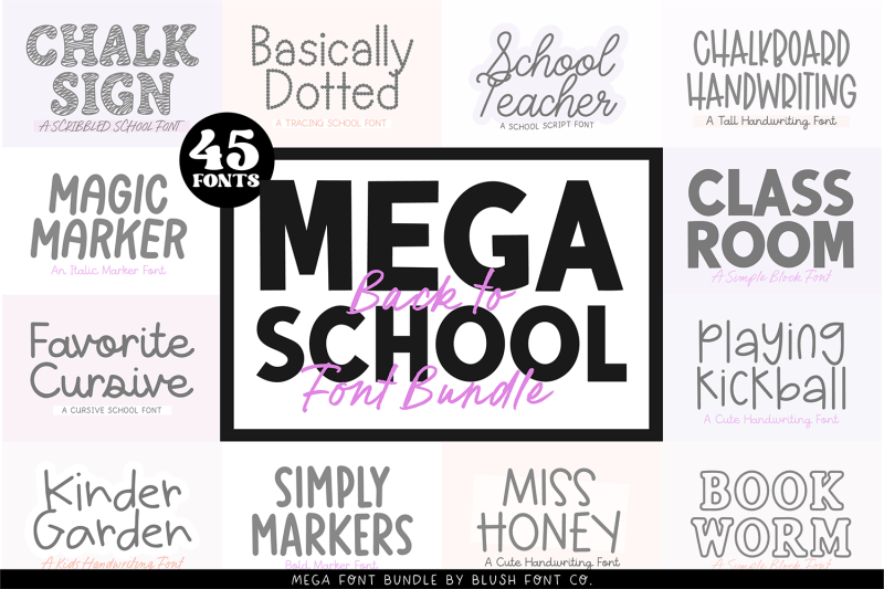 mega-back-to-school-font-bundle