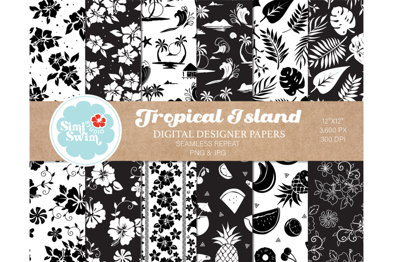 tropical-island-digital-paper-summer-digital-paper-summer-patterns