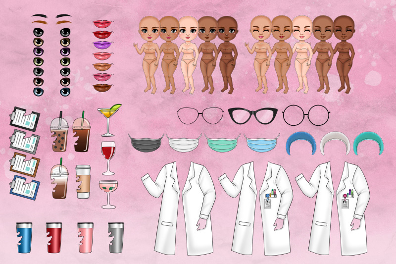 chibi-muslim-nurse-clipart-best-friends-customizable-png