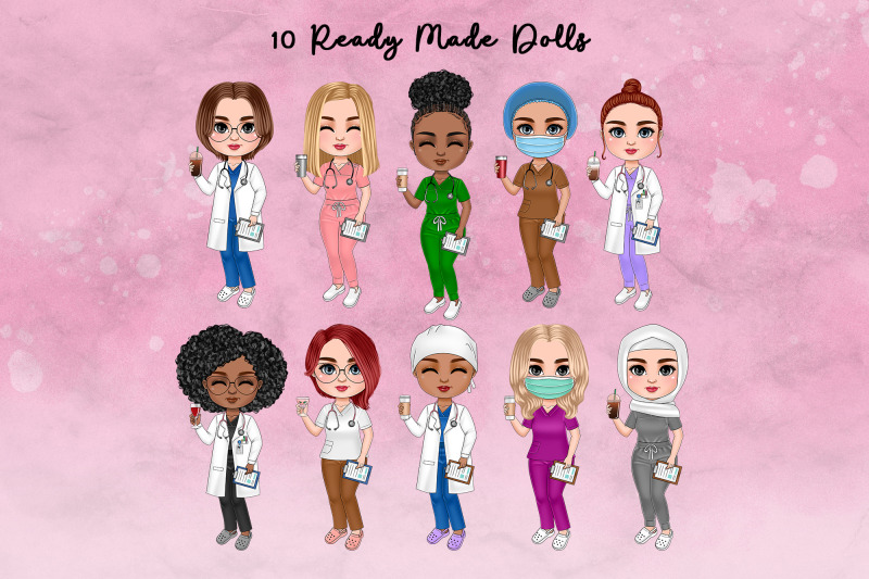 chibi-nurse-clipart-best-friends-customizable-png-cute