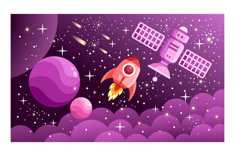 space-objects-vector-illustration