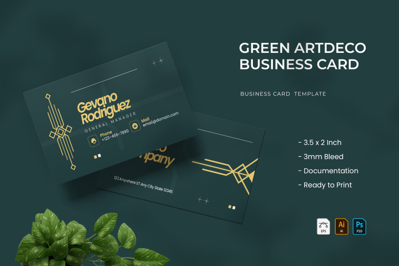 green-artdeco-business-card