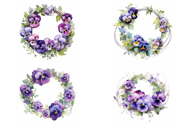 pansy-wreaths