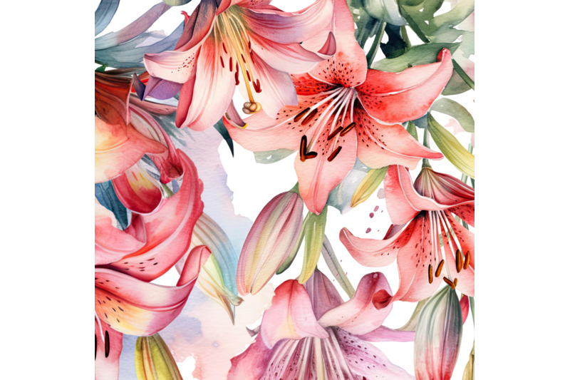 pink-lilies-flowers-40oz-quencher-sublimation-tumbler-designs-download