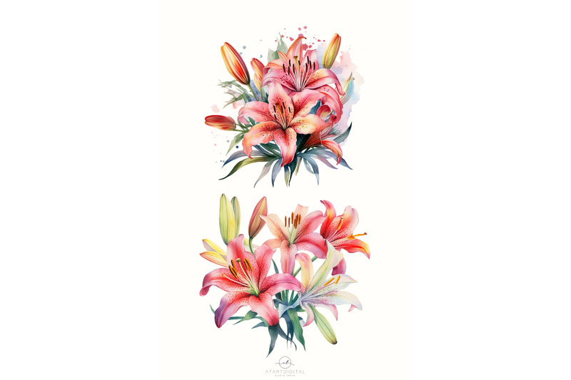 watercolor-lilies-flowers-png-clipart