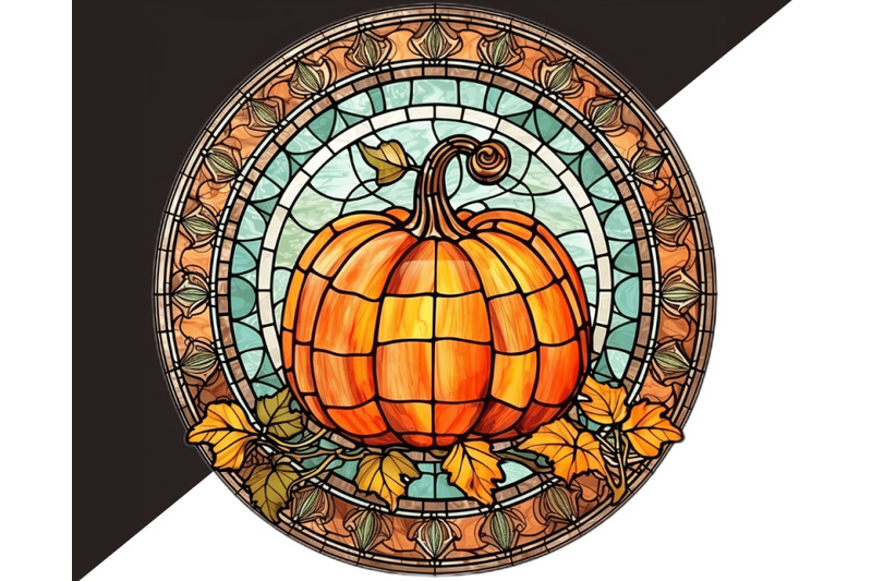 fall-pumpkins-stained-glass-clipart