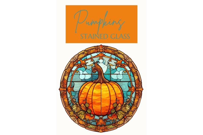 fall-pumpkins-stained-glass-clipart