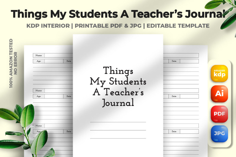 things-my-students-a-teachers-journal-kdp-interior