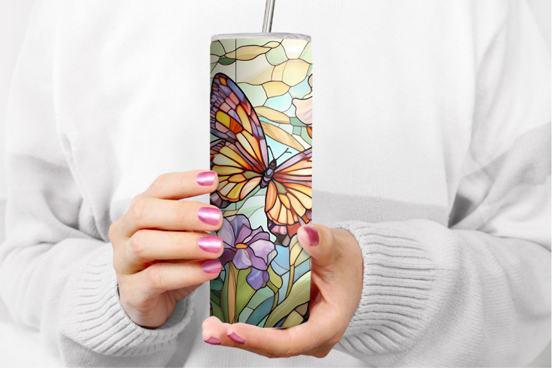 butterfly-tumbler-wrap-stained-glass-sublimation-tumbler