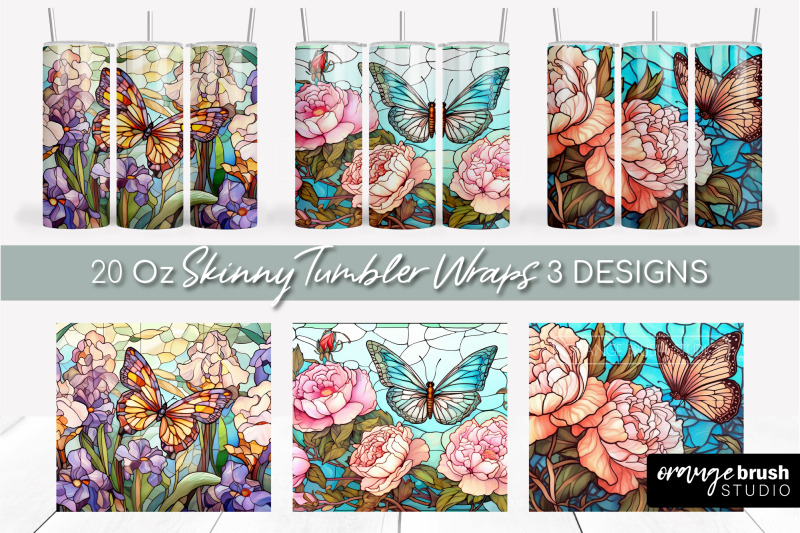 butterfly-tumbler-wrap-stained-glass-sublimation-tumbler