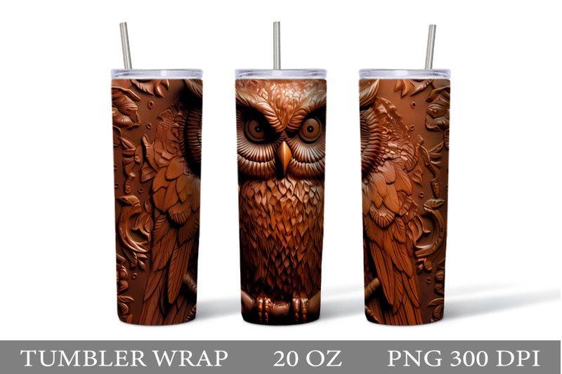 tooled-leather-owl-tumbler-sublimation-owl-tumbler-design