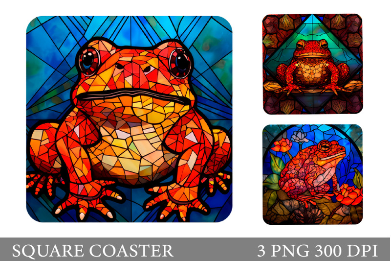 stained-glass-frog-square-coaster-frog-sublimation