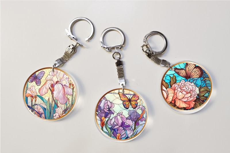 butterfly-keychain-bundle-stained-glass-sublimation-png