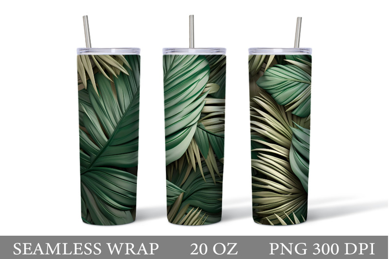 palm-leaves-tumbler-sublimation-tropical-leaves-tumbler