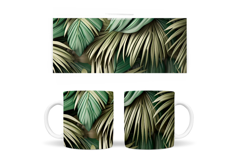 palm-leaves-mug-design-tropical-leaves-mug-sublimation