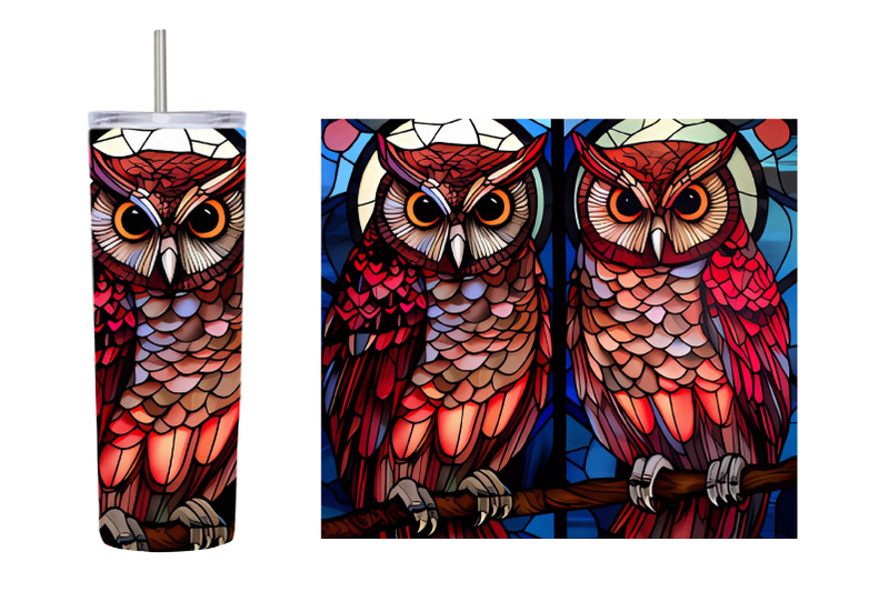 stained-glass-owls-tumbler-stained-glass-owl-tumbler-design