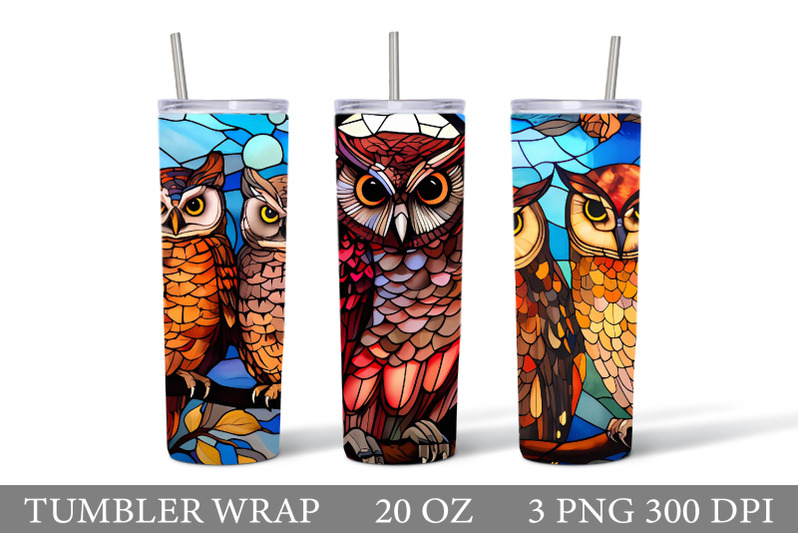 stained-glass-owls-tumbler-stained-glass-owl-tumbler-design