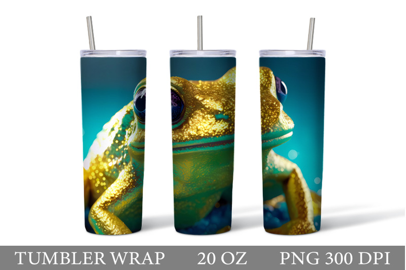 frog-glitter-tumbler-sublimation-frog-tumbler-design