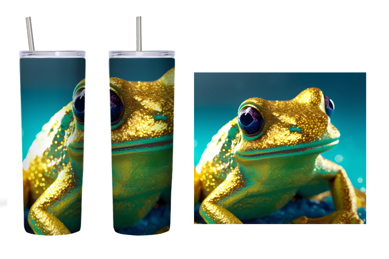 frog-glitter-tumbler-sublimation-frog-tumbler-design