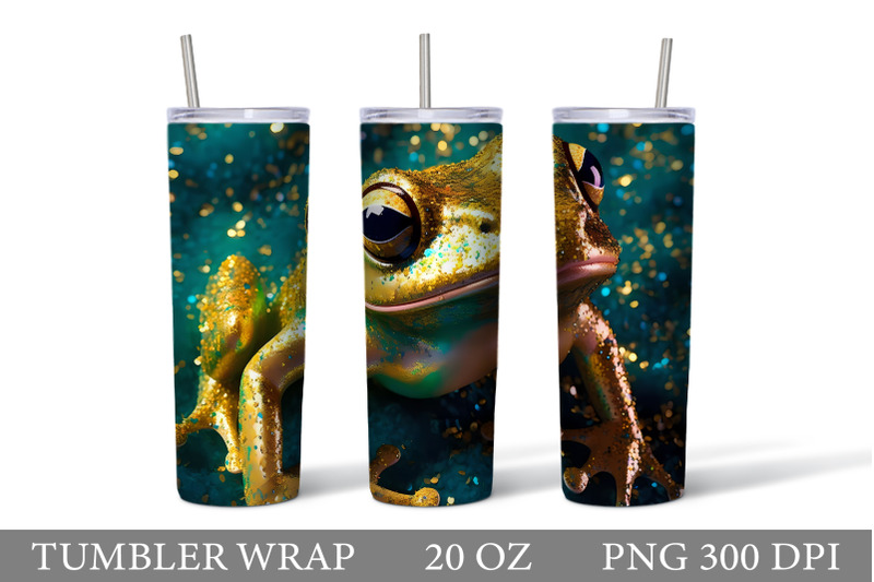 frog-tumbler-sublimation-frog-glitter-tumbler-design