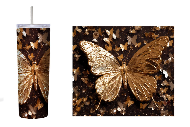 butterflies-glitter-tumbler-sublimation-butterfly-tumbler