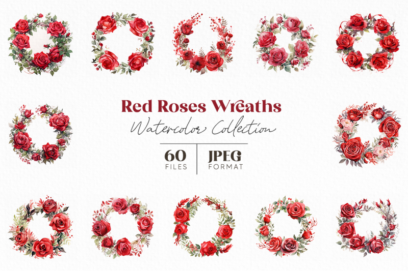 red-roses-wreaths-watercolor-collection