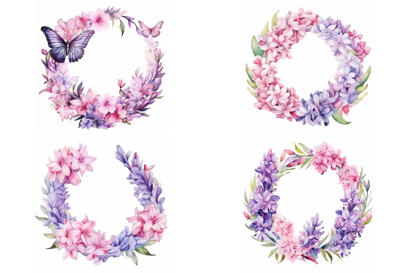 hyacinth-wreaths-watercolor-collection