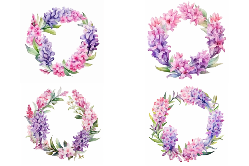 hyacinth-wreaths-watercolor-collection