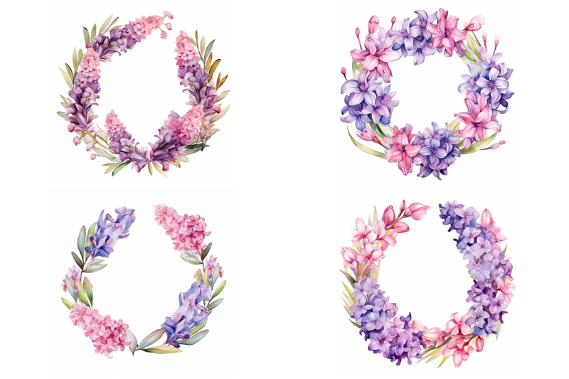 hyacinth-wreaths-watercolor-collection