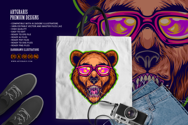 edgy-bear-head-wearing-stylish-sunglasses-illustration