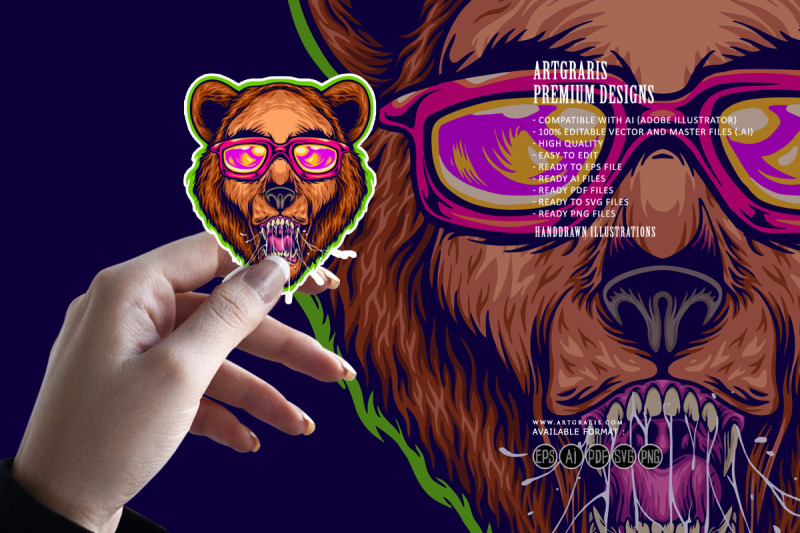 edgy-bear-head-wearing-stylish-sunglasses-illustration