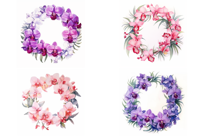 orchid-wreaths-watercolor-collection