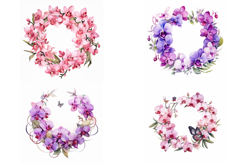 orchid-wreaths-watercolor-collection