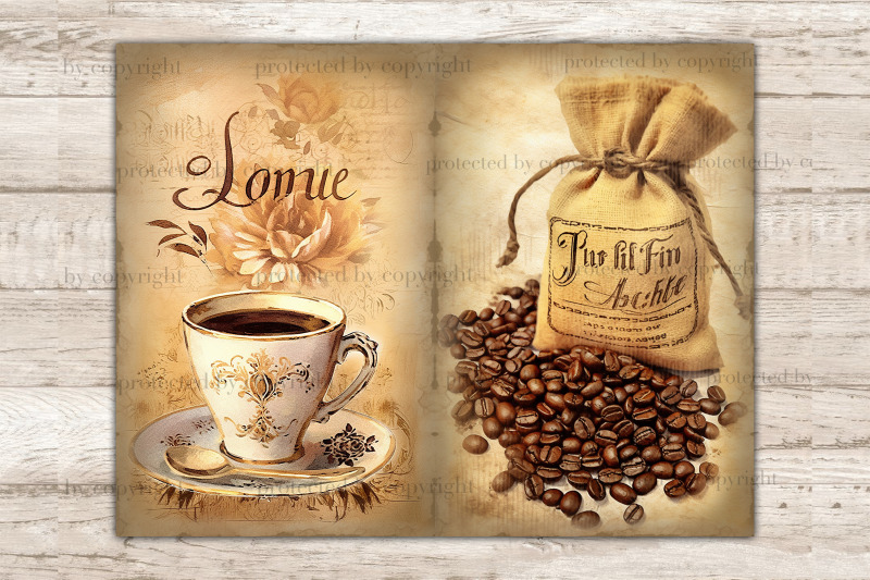 vintage-coffee-junk-journal-pages-decoupage-paper
