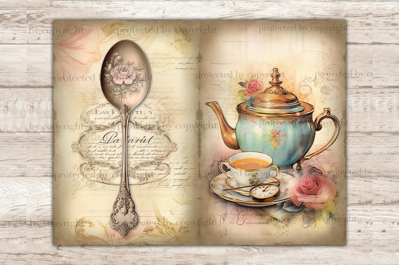 tea-junk-journal-kit-vintage-digital-collage-sheet