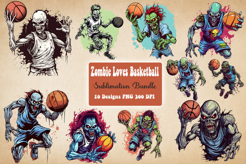 zombie-loves-basketball-clipart-bundle