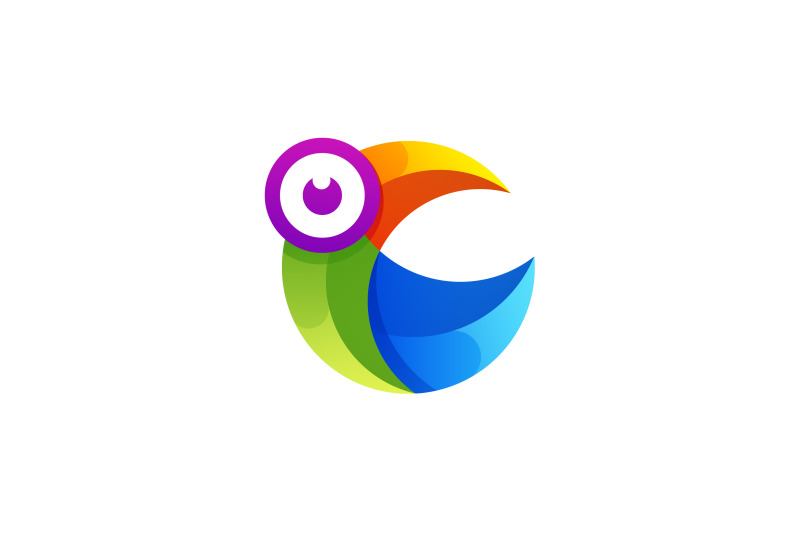 circle-toucan-bird-logo-vector-design-template