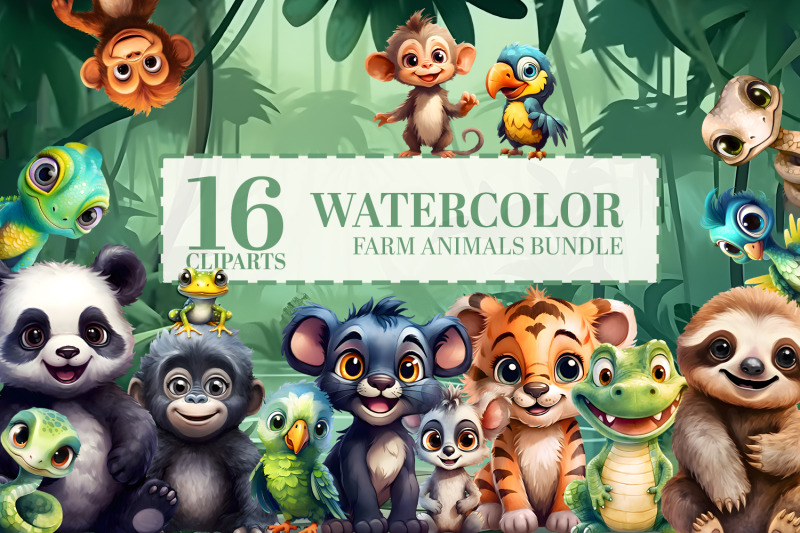 16-jungle-baby-animals-clipart-tropical-nursery-wall-art