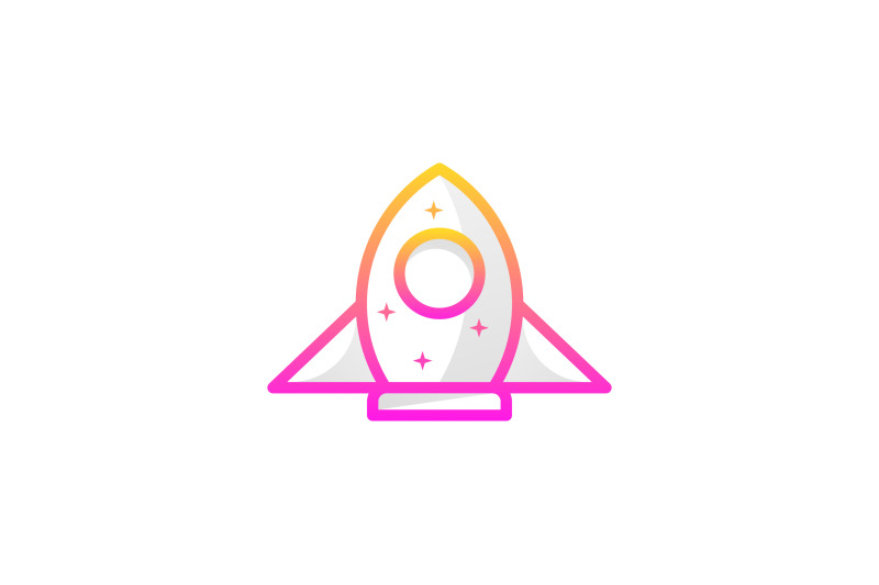 lineart-rocket-logo-vector-design-template