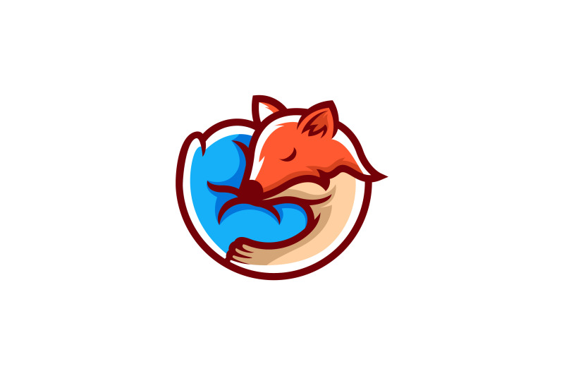 sleeping-fox-logo-vector-design-template