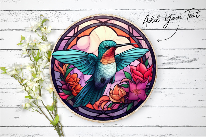 hummingbird-round-background-stained-glass-sublimation