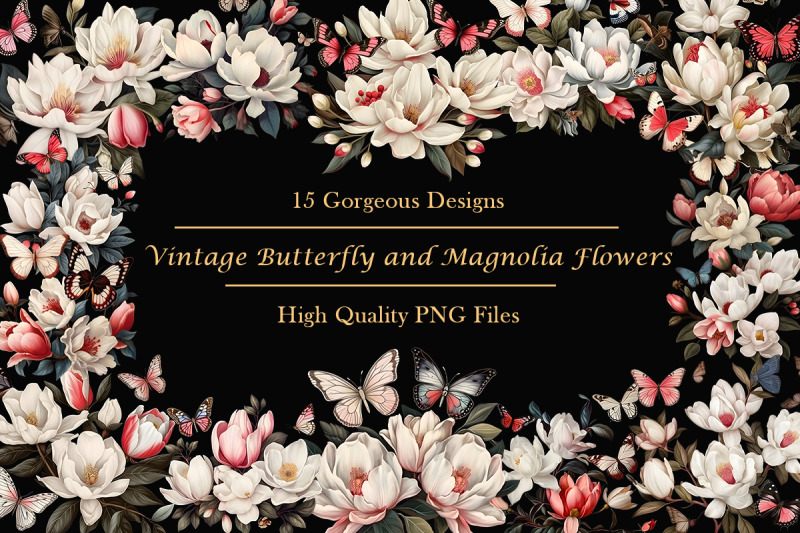 vintage-butterfly-and-magnolia-flowers
