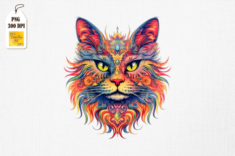 psychedelic-hippie-cat-clipart-bundle